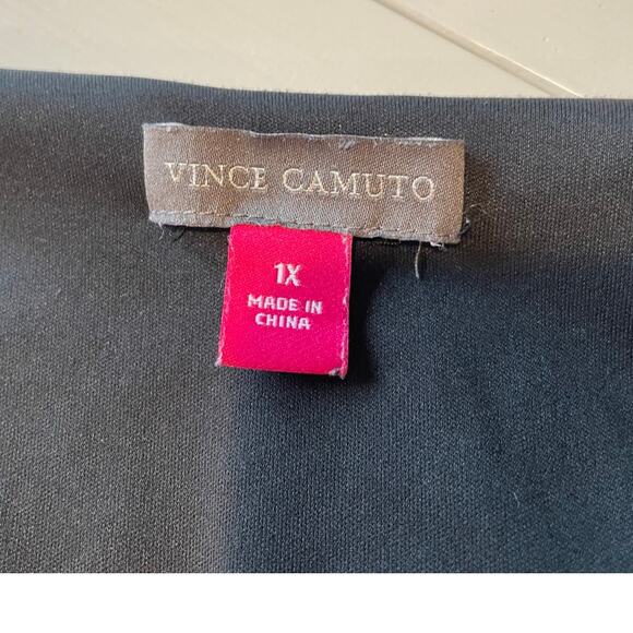 Vince Camuto Top Blouse Striped Long Sleeves Sz 1X Lined Orange Black Beige - Picture 3 of 11